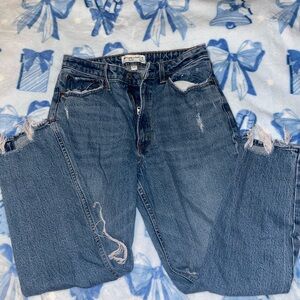 Abercrombie & Fitch Blue Distressed Boyfriend Jeans